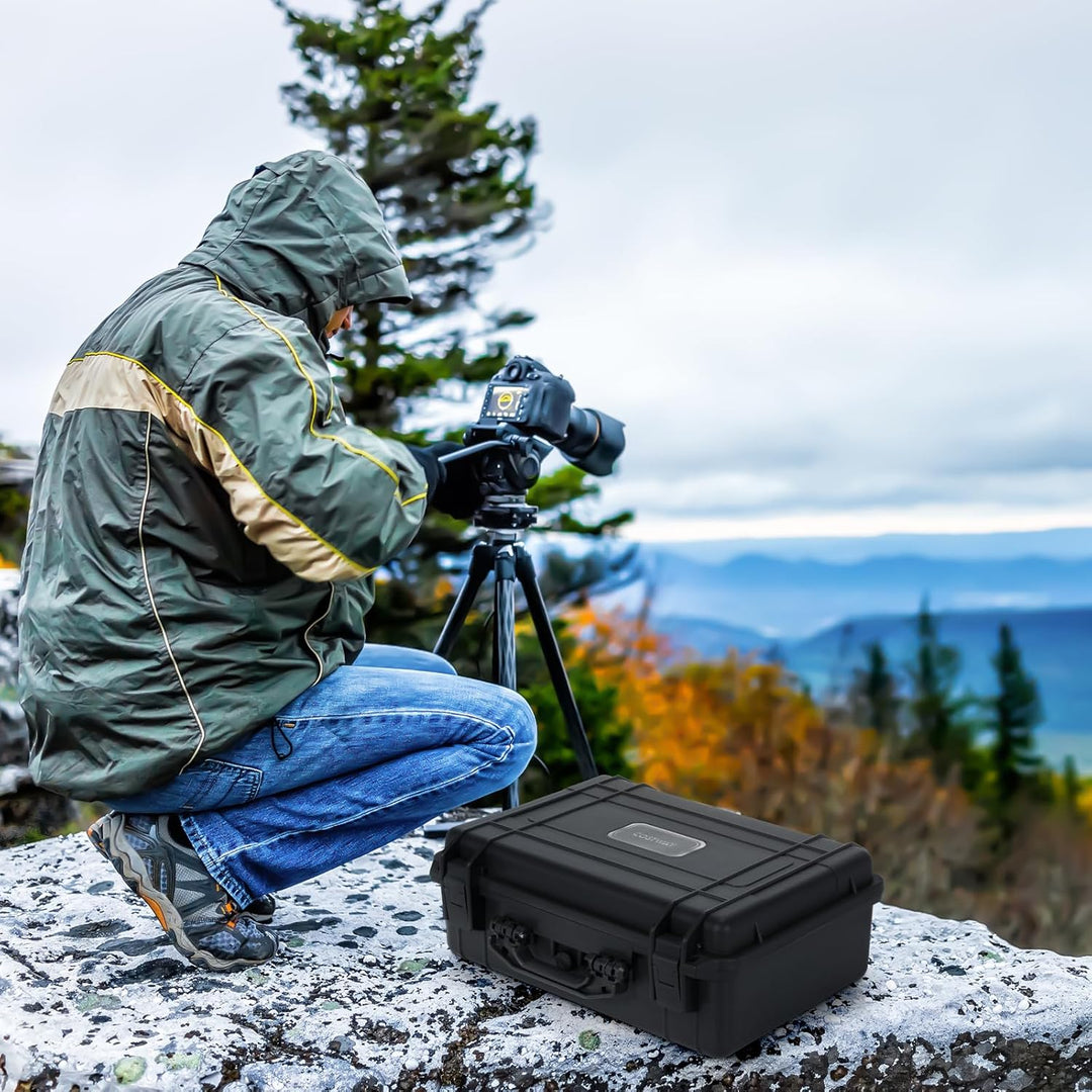 GIANTEX Kamera Koffer, Outdoor Fotokoffer Wasserdicht Staubdicht, Universalkoffer Hartschalenkoffer