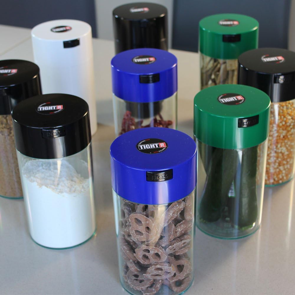 Tightpac America, Inc. Tightvac - 3 to 12 Oz Vacuum Sealed Vorratsdose, Plastik, Black Pearl, 1.3-Li