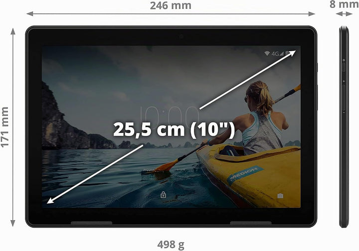MEDION E10713 25,5 cm (10 Zoll) Full HD Tablet mit IPS Display (LTE, Android 10, Quad Core Prozessor