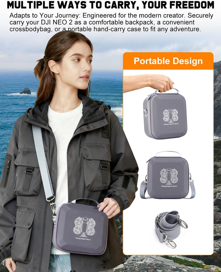 Neo 2 Tasche, Case Bag Tragetasche Schultertasche für DJI Neo 2 Drohne, Akku-Ladegerät-Hub und Neo2