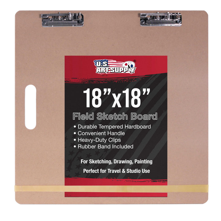 US Art Supply Artist Sketch Tote Board - Great for Classroom, Studio or Field Use (18x18) by US Art
