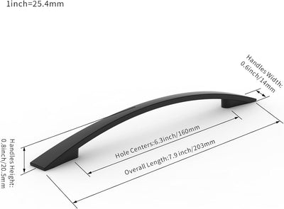 FURNIWARE 10 Stück Griffe, 160mm Lochabstand Möbelgriffe Schrankgriffe Küchengriffe Griffe Möbel Sch