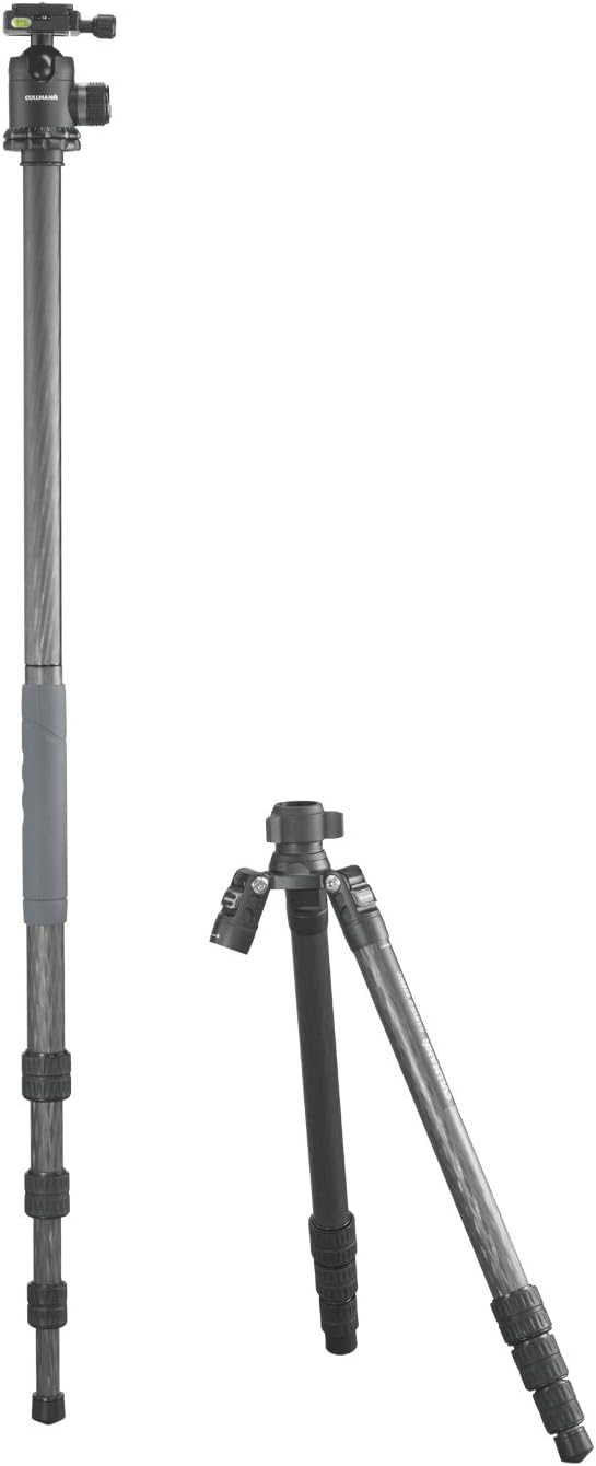 Cullmann CARVAO 828MC Dreibeinstativ aus Carbon (max. 164, 5cm Auszugshöhe, Packmass 49cm, Tragfähig