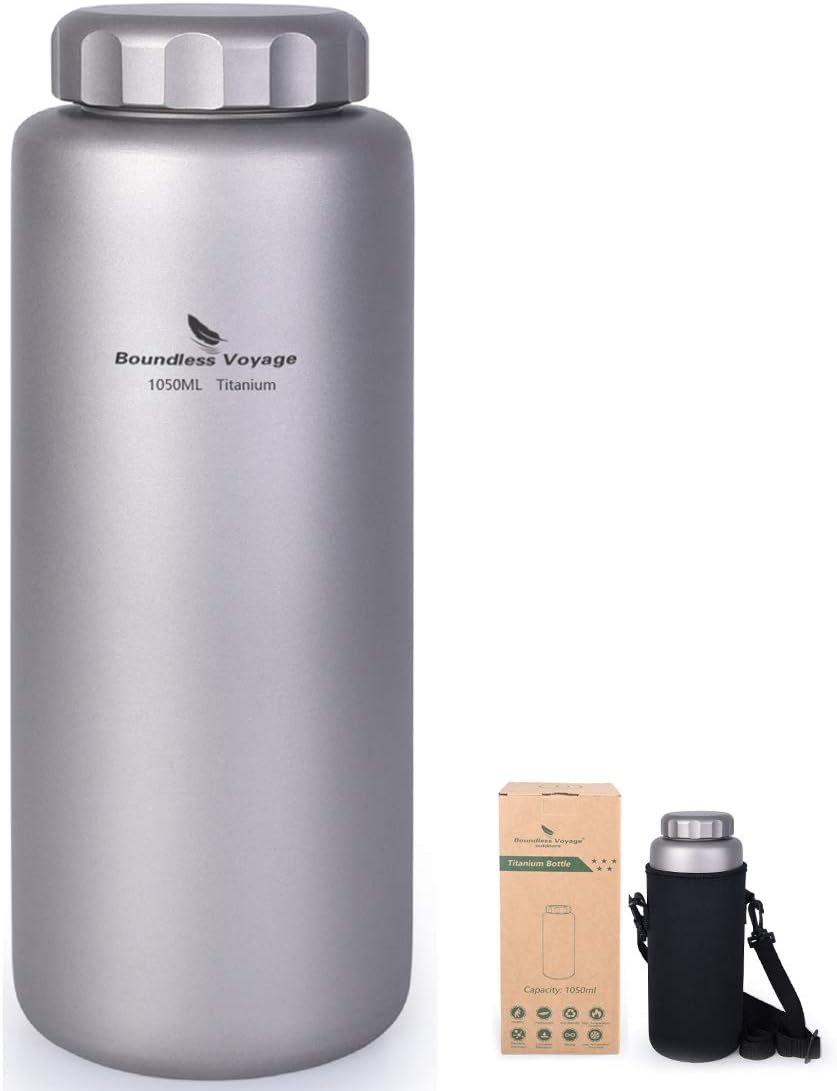 iBasingo Titan Flasche Outdoor Camping Becher Wide Mouth Kochgeschirr Leichtes Tragbares Wasserflasc