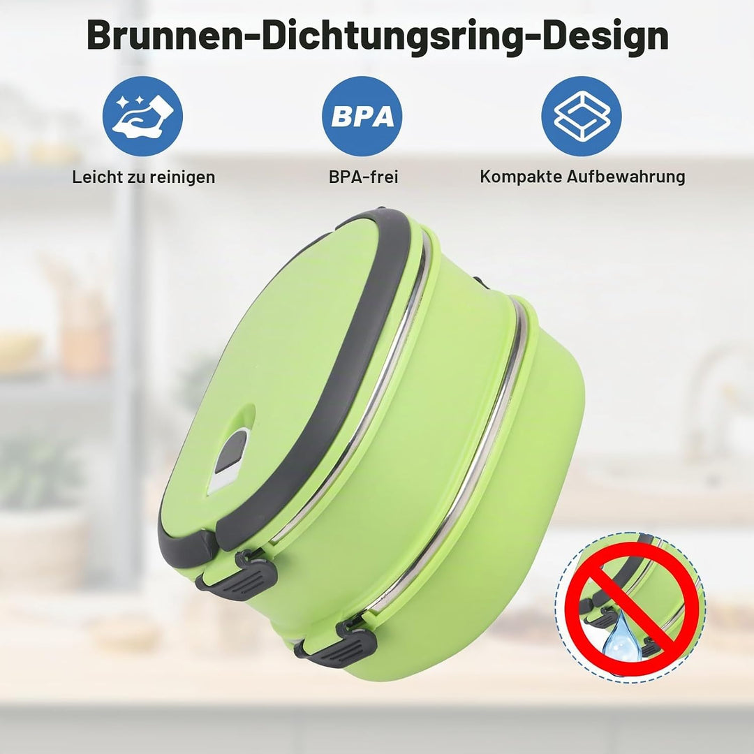 plplaaoo Tragbare Lunchbox, Thermo Bento Box, Edelstahl Lebensmittelbehälter, Isolier Lebensmittel A