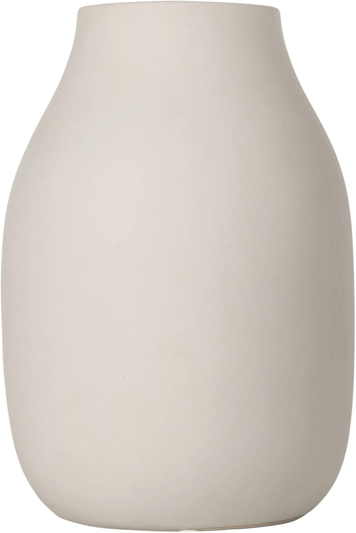 blomus -COLORA- Vase L aus Steingut, Moonbeam, hergestellt in hochwertiger Handarbeit, elegante und