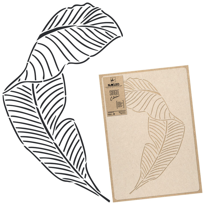 Wiederverwendbare Wandschablone aus Kunststoff // BANANENBLATT #2 - ART DECO UMRISS // Muster Schabl