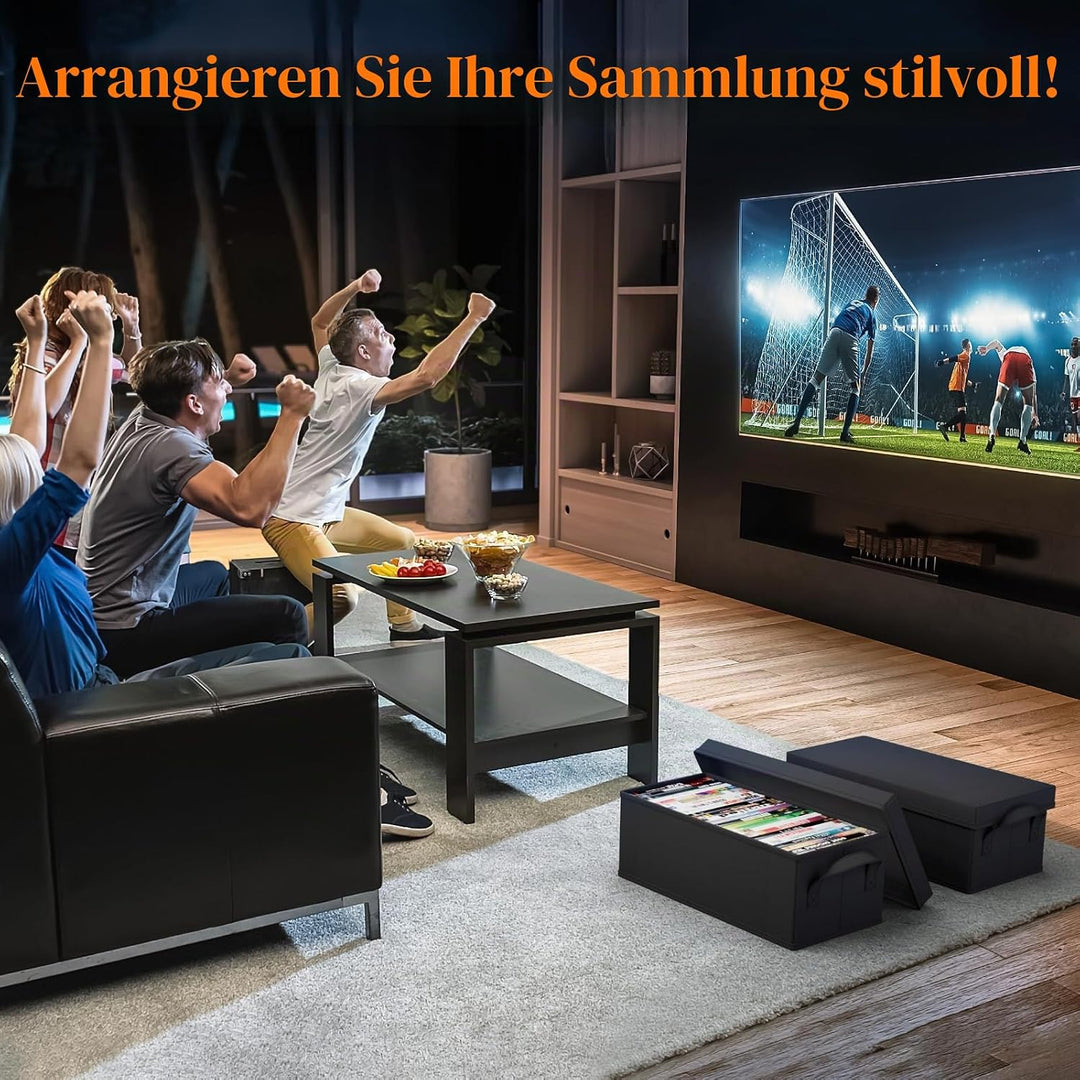 Lifewit DVD Aufbewahrungsbox, Stapelbarer DVD Aufbewahrungsbehälter, faltbarer DVD Behälter mit Deck