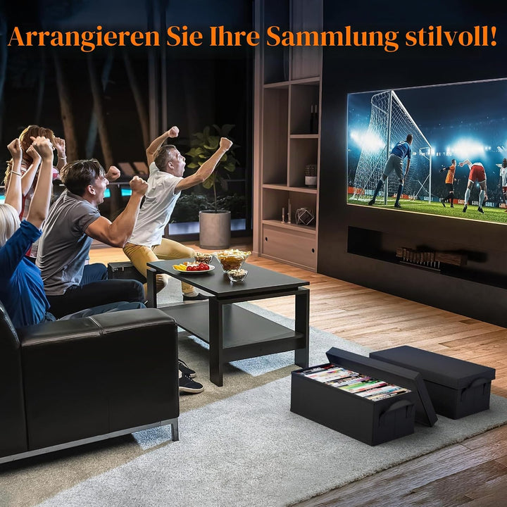 Lifewit DVD Aufbewahrungsbox, Stapelbarer DVD Aufbewahrungsbehälter, faltbarer DVD Behälter mit Deck
