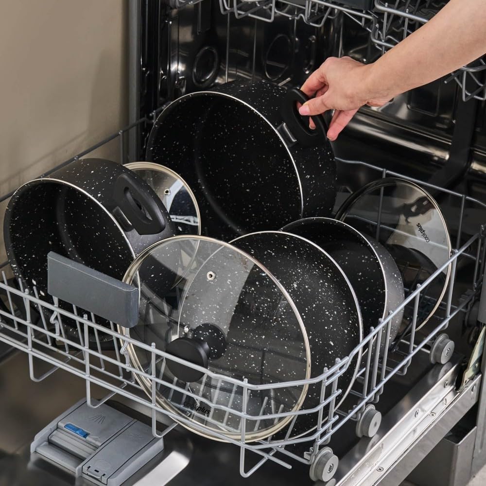 Cookplus Aura Roller 7-tlg Topfset Induktion, Kochgeschirr-Set mit Deckeln, Spülmaschinenfeste Töpfe