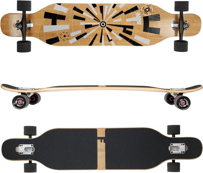 FunTomia Longboard mit 3 Flex Stufen Drop Through Cruiser Komplettboard Mach1 Speed Kugellager T-Too