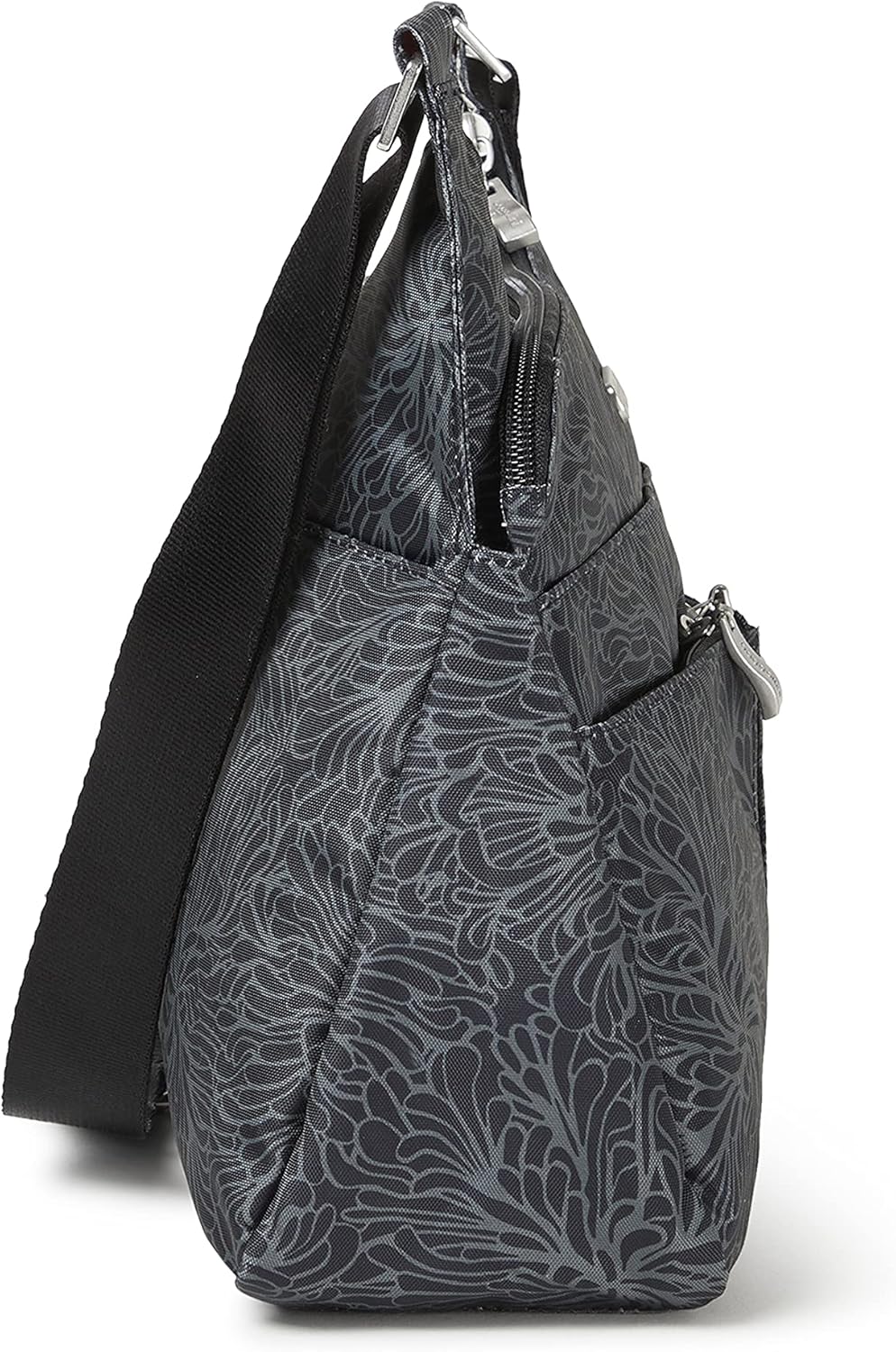 Baggallini Cross-Over-Crossbody-Tasche – leicht, wasserabweisend Midnight Blossom, Midnight Blossom
