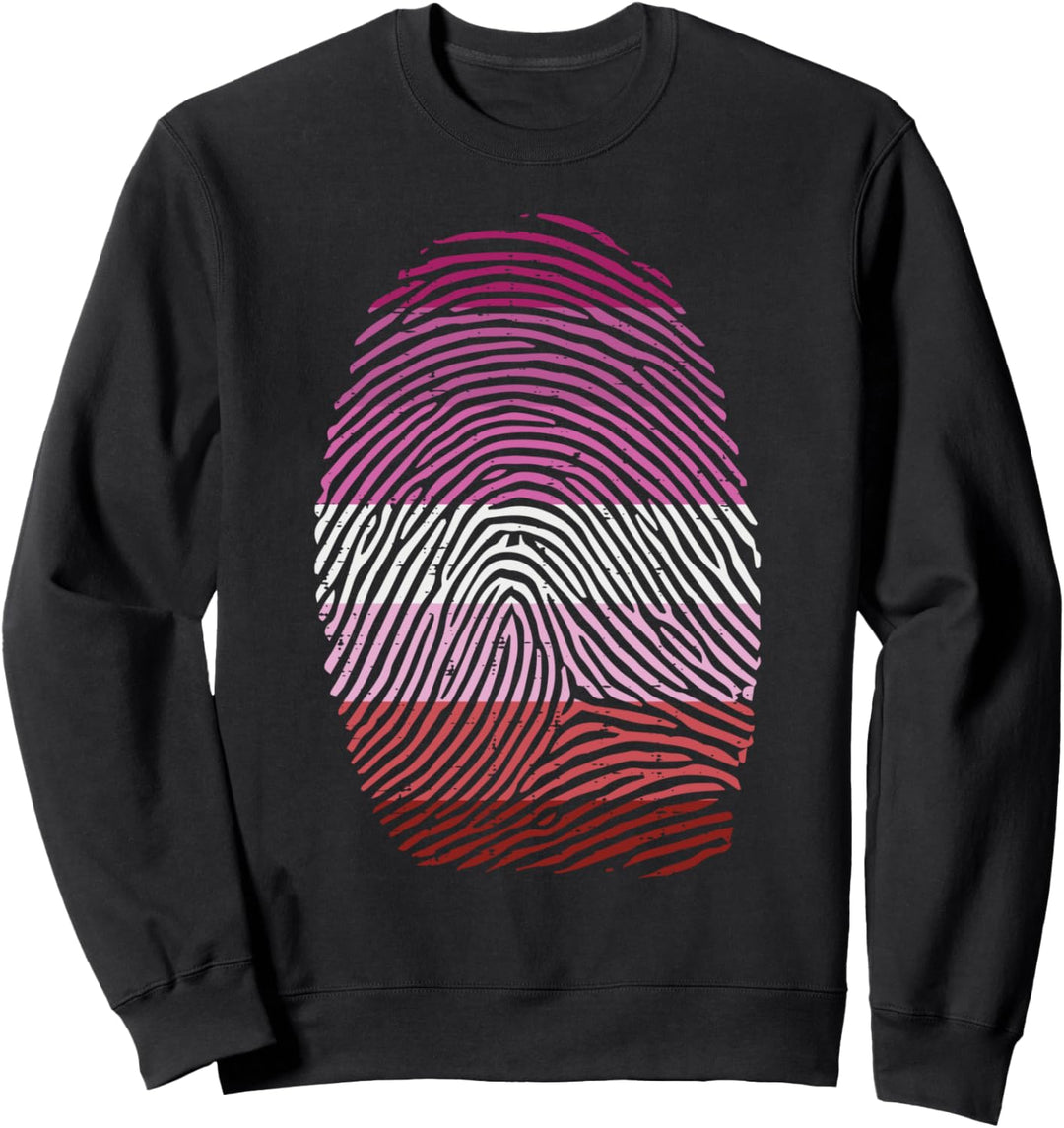 Finger Print DNA LGBT Lesbian Flag Gay Pride Women Sweatshirt