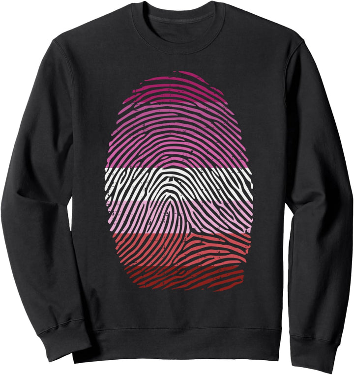 Finger Print DNA LGBT Lesbian Flag Gay Pride Women Sweatshirt