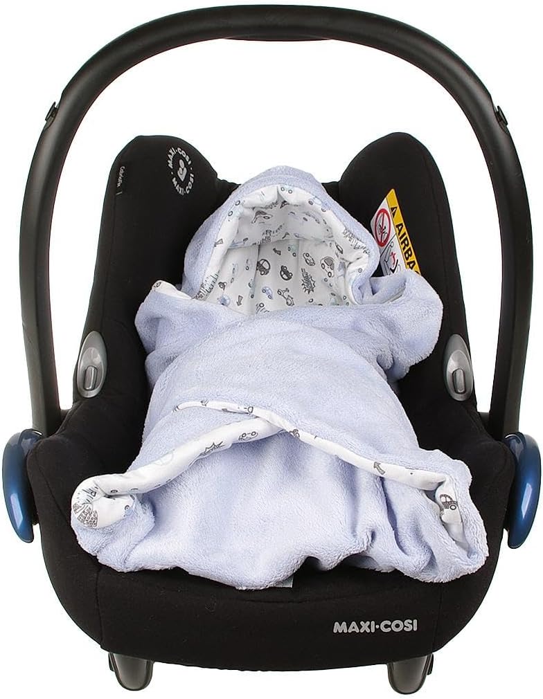 Einschlagdecke für die Babyschale Babyschalenfusssack Sommer Fusssack (Grau, Auto) Grau Auto, Grau A
