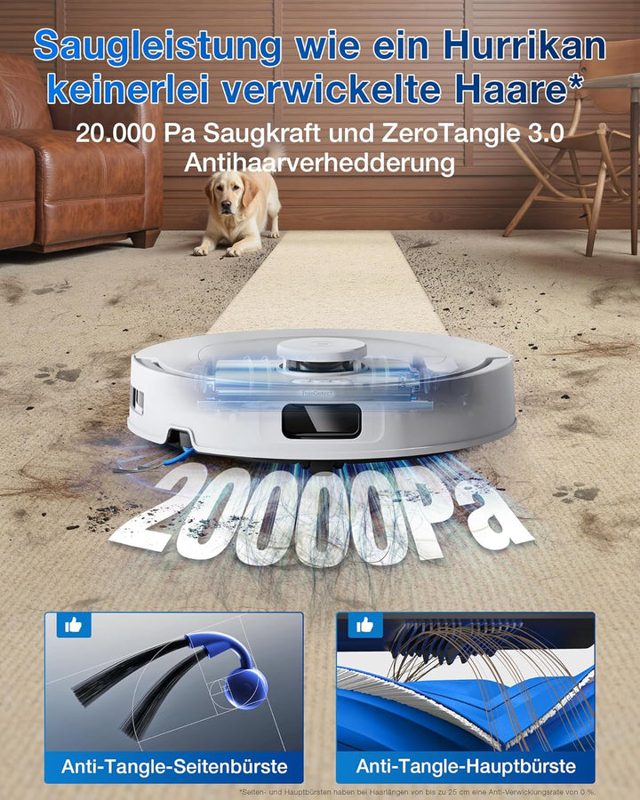 ECOVACS DEEBOT T30C Omni, Saugroboter mit Wischfunktion, 20.000 Pa, OZMO Turbo 2.0 Wischsystem, Zero