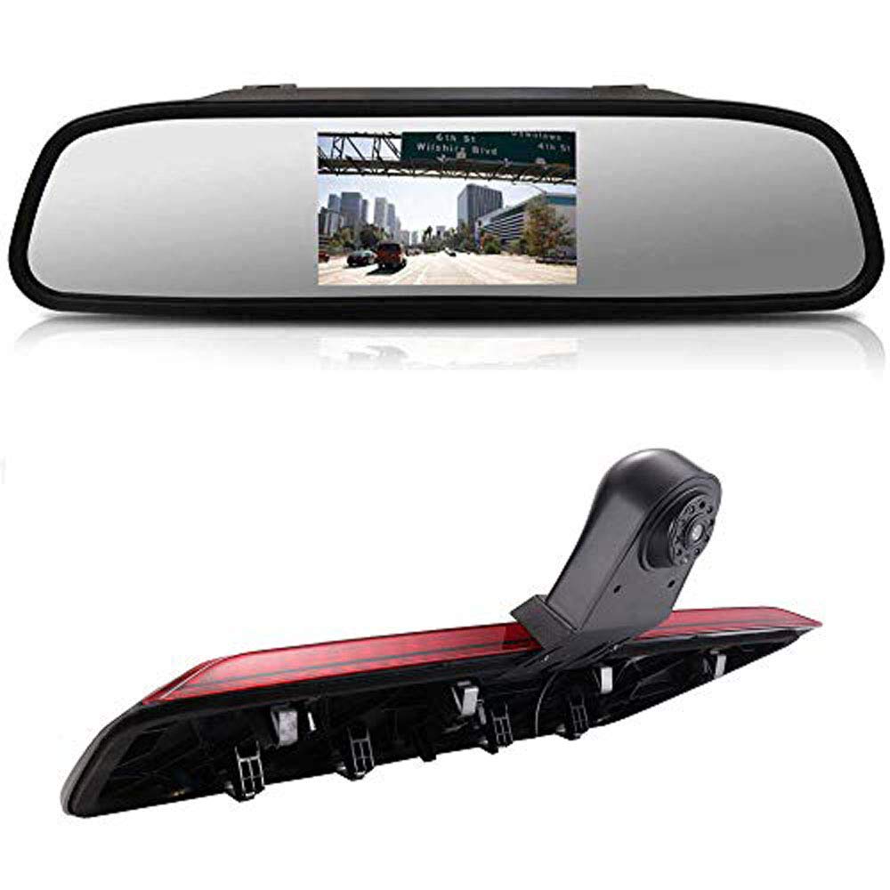 Kalakus HD Dritte Dach Bremsleuchte Rückfahrkamera Dachkamera Einparkhilfe+ 4,3 Zoll LCD Rückspiegel