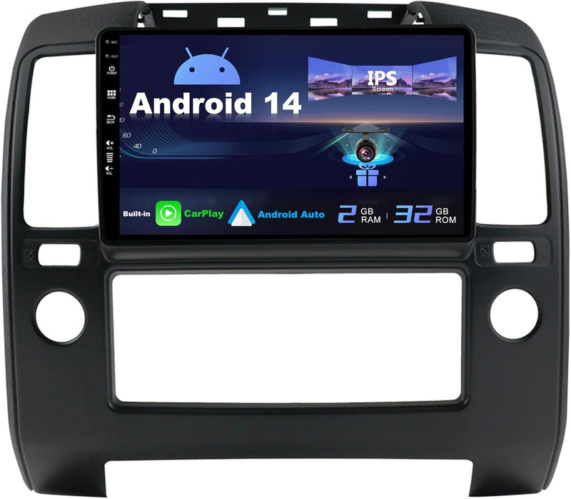 SXAUTO Android 12 IPS Autoradio für Nissan Navara 3 D40 (2004-2010) - Eingebaut CarPlay/Android Auto