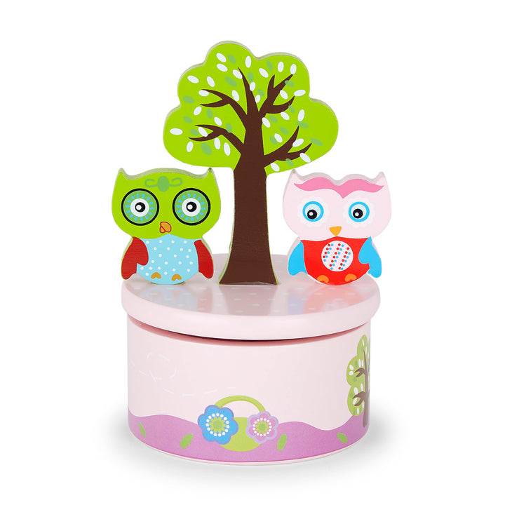 Mousehouse Gifts Spieluhr Holz Rosa Eule Geschenk für Baby oder Kinder Mädchen