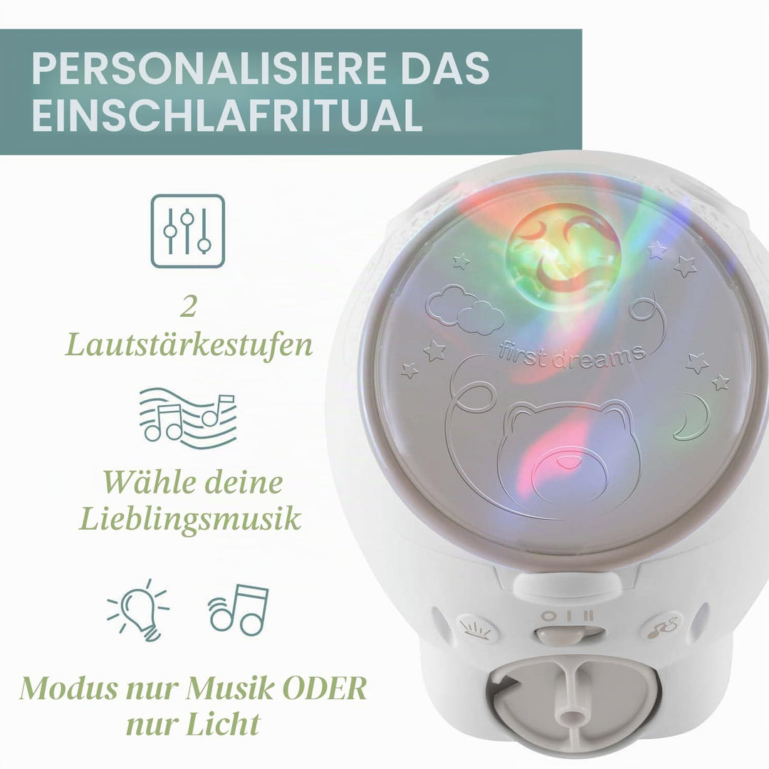 Chicco First Dreams Eisbär Projektor, 2in1 Wiege und Bett Projektor, Kinder Nachtlicht, Aurora Borea