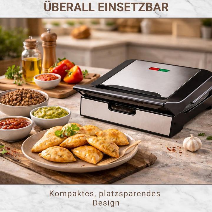 Syntrox Germany Mini Empanada Maker MM-1400W mit herausnehmbaren Backplatten