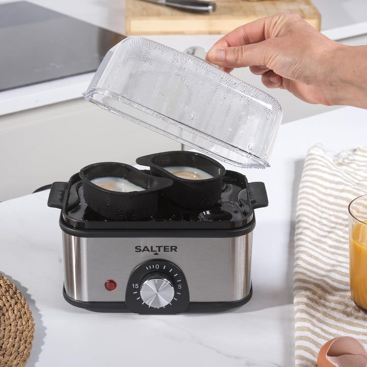 Salter Elektrischer Multi-Eierkocher – 8 Eier-Kocher, Ideal für Weiche Dippy-, Harte und Pochierte E