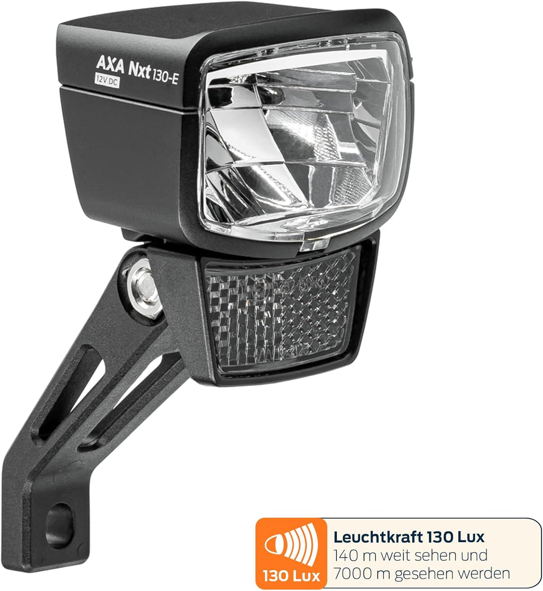 AXA NXT 130 E-Bike Fahrradlicht – 130 Lux Frontlicht – 12V Anschluss – StVZO Zulassung