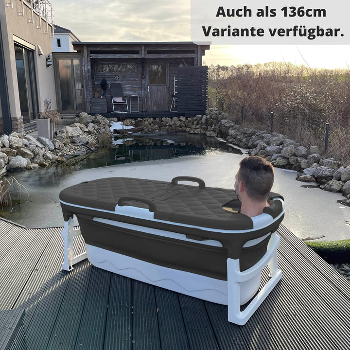 CRS faltbare Badewanne Erwachsene 158x62x52cm | Klappbare mobile Badewanne ideal für kleine Badezimm