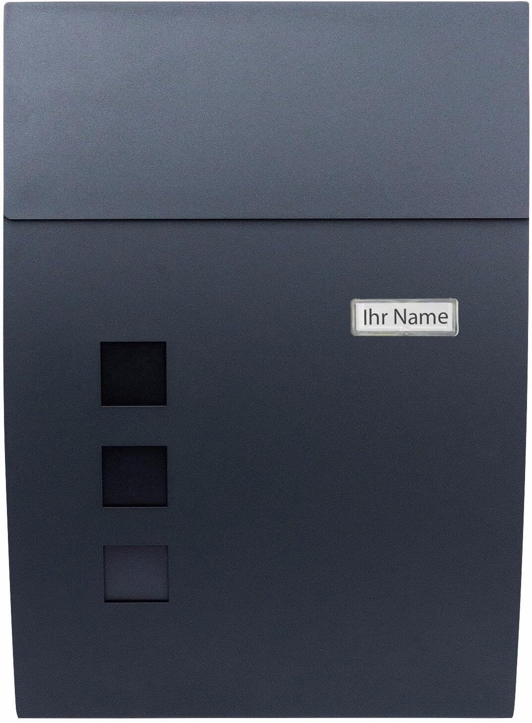 VERDA Briefkasten Postkasten Wandbriefkasten Maiboxen ANTHRAZIT SN3649-1