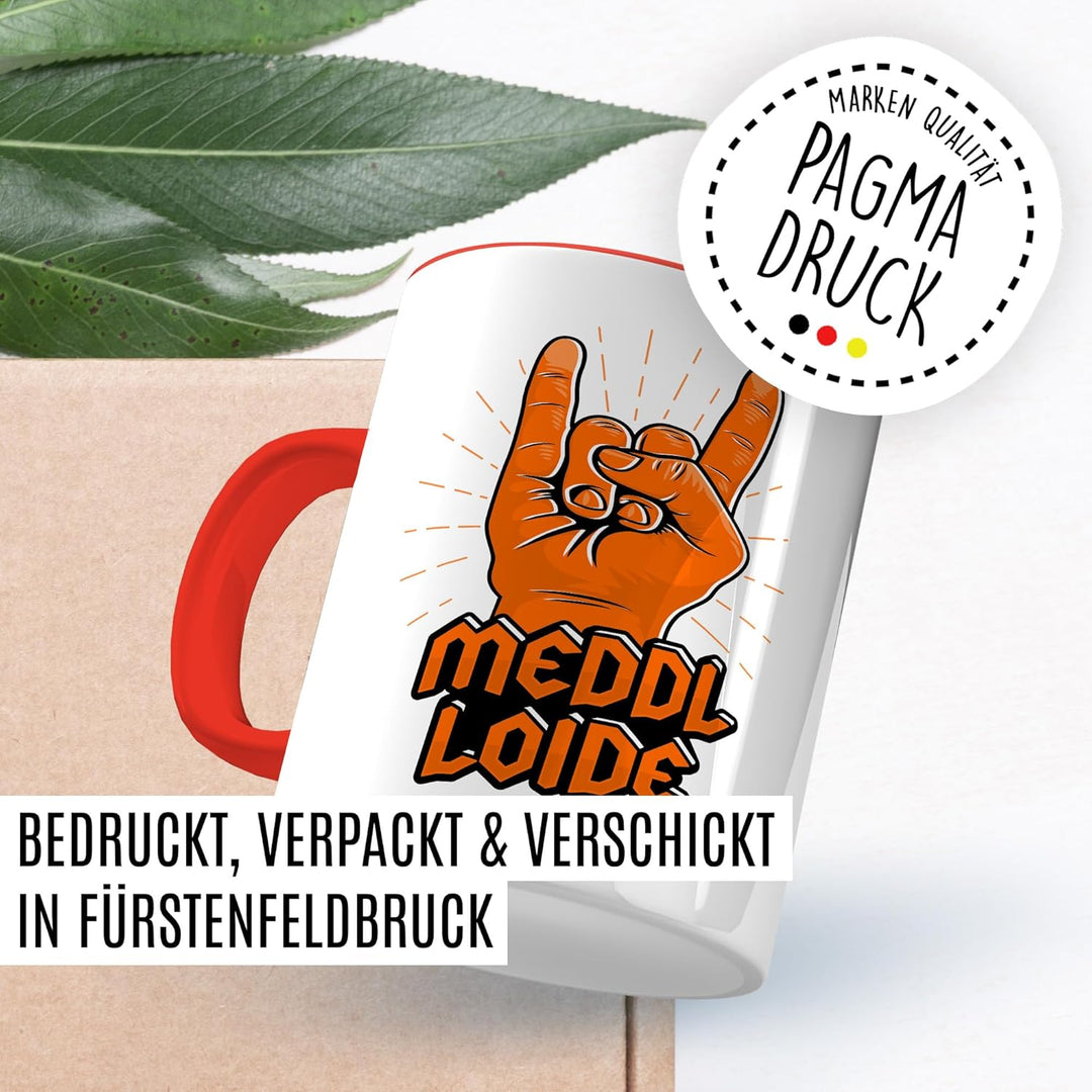 Tasse Metal Geschenk Meddl Loide, Kaffeetasse Konzert Musik Rock Meme Witzig Humor Geschenkidee Büro