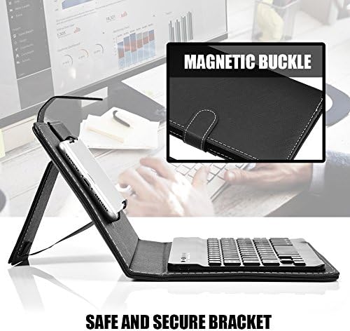 Topiky Telefon Universal Wireless Bluetooth Tastatur, Flip Magnetic Leather Travel Tragetasche mit S