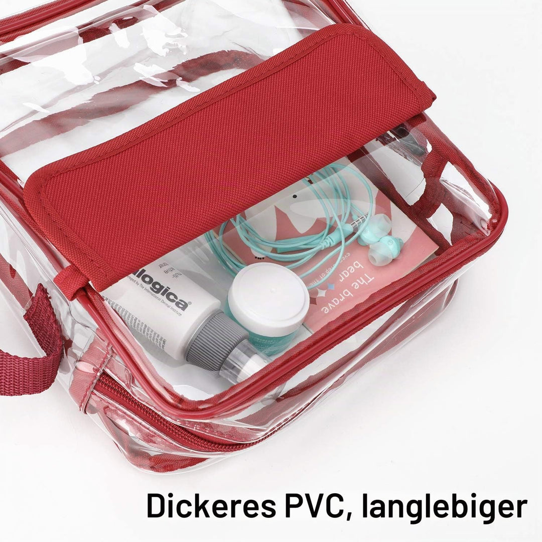 QKURT Klare Brieftasche mit verstellbarem Gurt, Concert Stadium Approved Clear Bag Transparent Purse