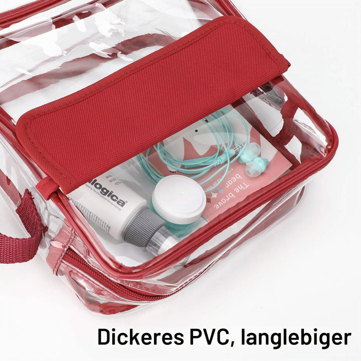 QKURT Klare Brieftasche mit verstellbarem Gurt, Concert Stadium Approved Clear Bag Transparent Purse