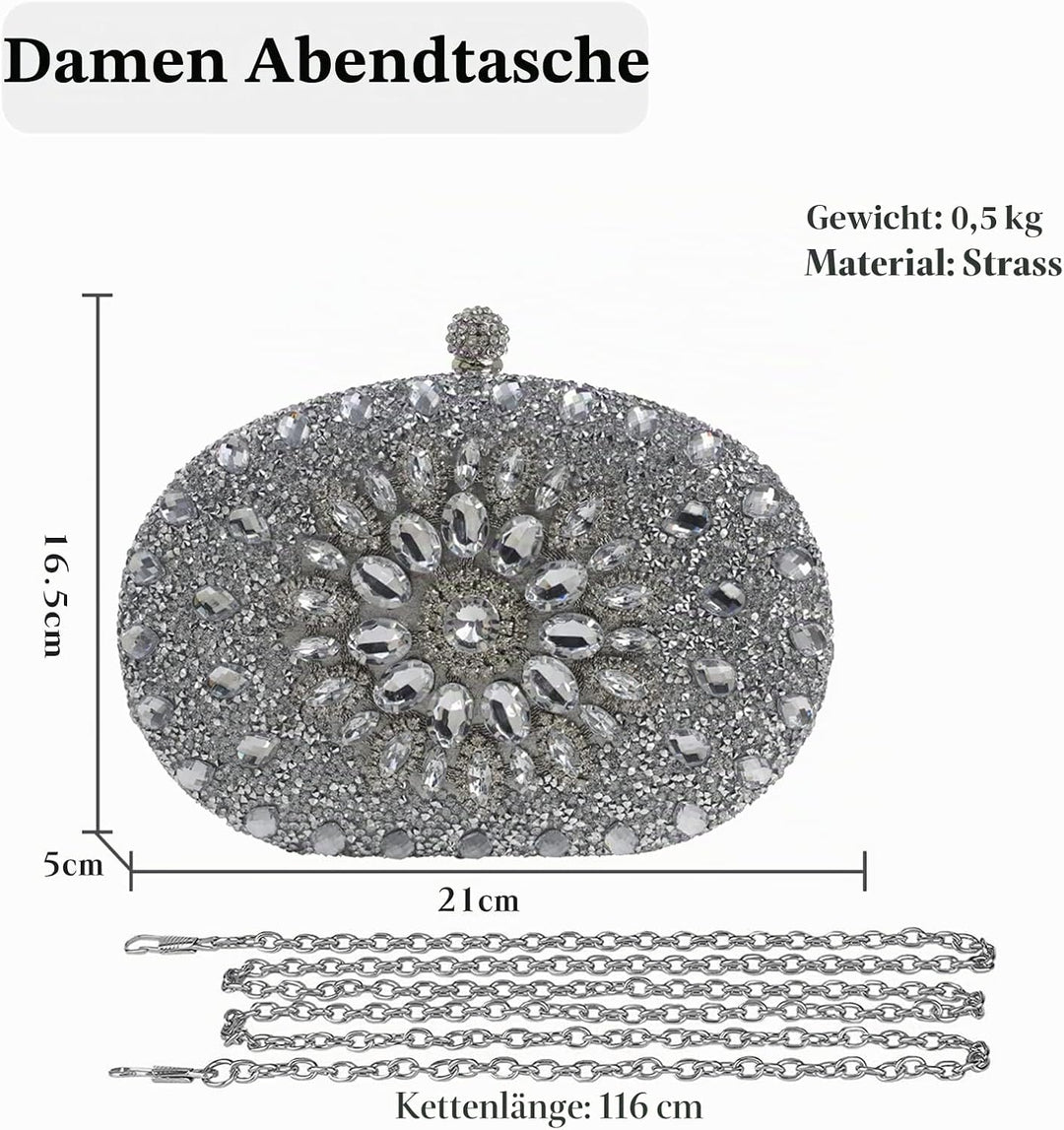CORIOS Abendtasche Damen Shiny Strass Handtasche Diamant Clutch Bag Klein Tasche Elegante Umhängetas