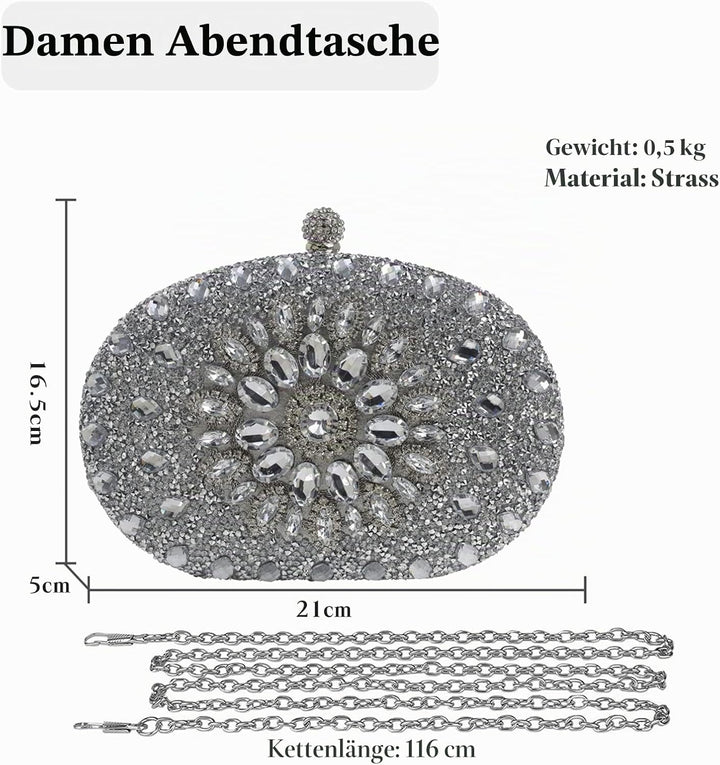 CORIOS Abendtasche Damen Shiny Strass Handtasche Diamant Clutch Bag Klein Tasche Elegante Umhängetas