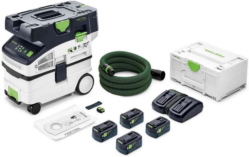 Festool Akku-Absaugmobil CTLC MIDI I-Plus CLEANTEC (mit Hauptfilter, SELFCLEAN Filtersack, Saugschla