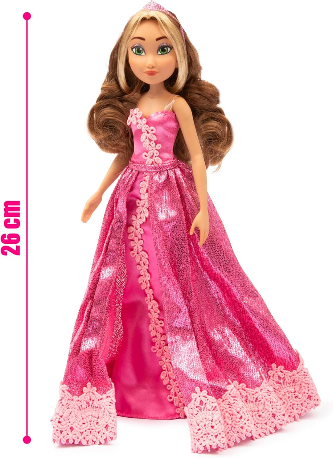 Winx Club Grand Ball Puppe – Flora im eleganten rosa Kleid mit Tiara – voll bewegliche Mode-Fee mit