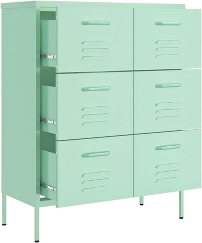 Gecheer Schubladenschrank, Kommode mit 6 Schubladen Sideboard Anrichte Mehrzweckschrank Metallschran