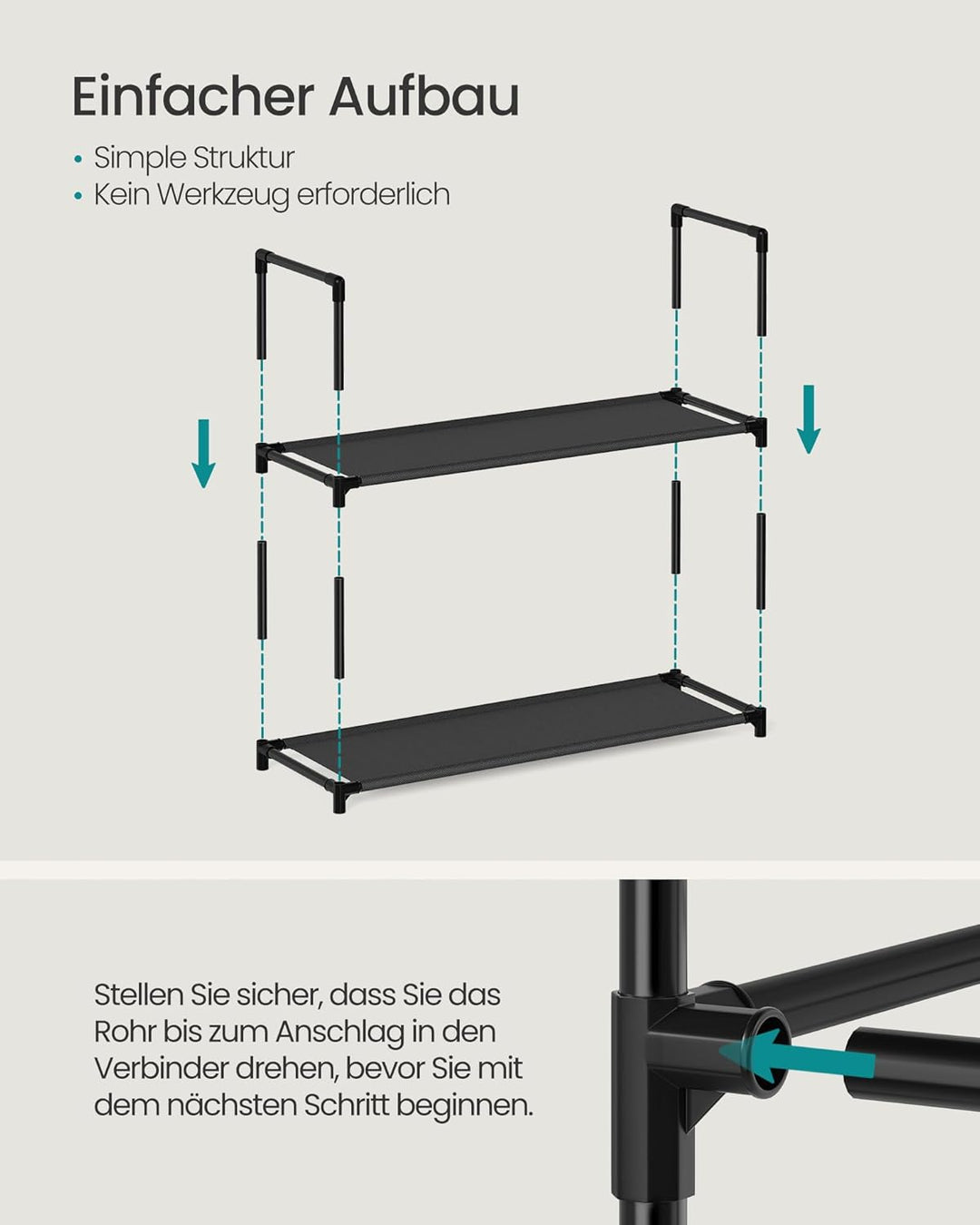 SONGMICS Schuhregal, 10 Ebenen, Schuhablage, Schuhaufbewahrung, schmal, 28 x 83 x 173 cm, Metallgest