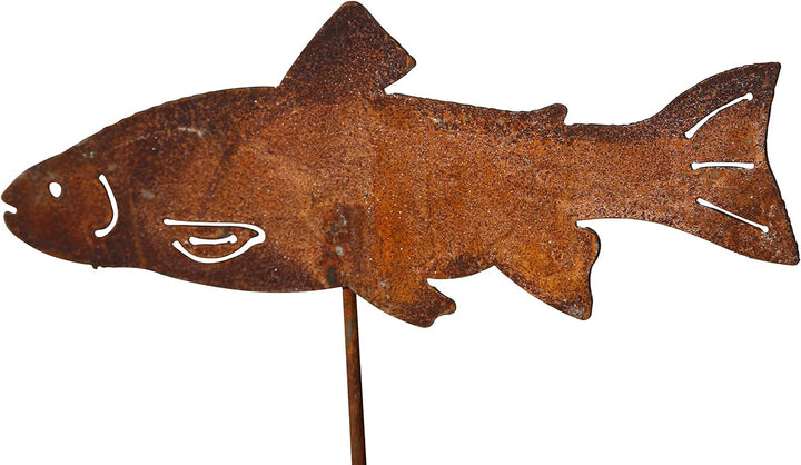Vosteen Blümel Huber Decorative Garden Set – Fish 3 x 60 cm Metal Rust Patina Finish