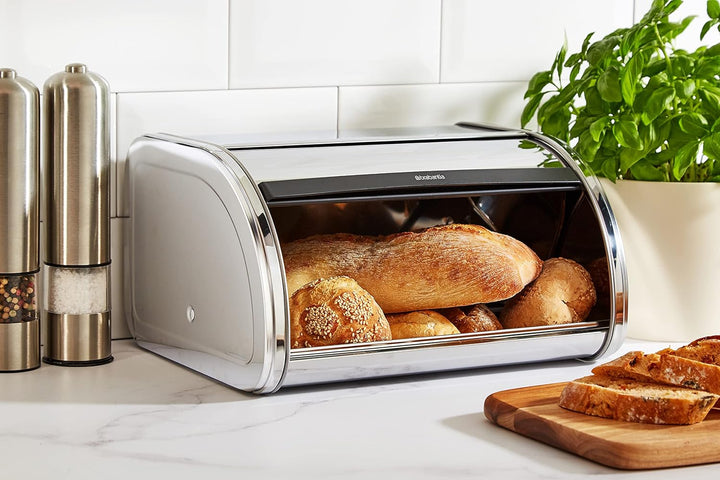 Brabantia Single Brotkasten, Chrom Medium Brilliant Steel, Medium Brilliant Steel