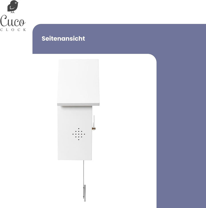 Cuco Clock Kuckucksuhr REIHENHAUS mit Pendeluhr Wanduhr, Moderne Schwarzwalduhr, 28,3 × 22,8 × 10,4c