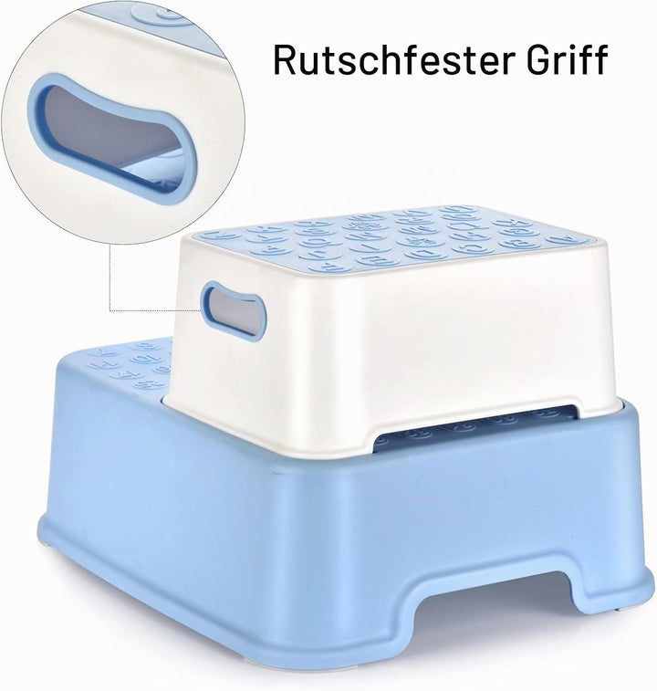QHYK Tritthocker, Zweistufiger Tritthocker für Kinder, Trennbar Separate Nutzung, Robust Antirutsch,