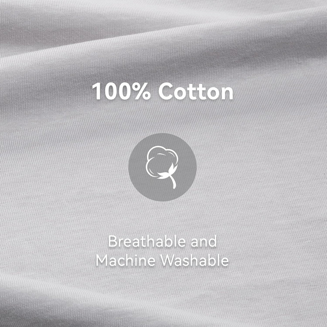 Schwangerschaftskissen mit 100% Cotton Bezug für Heisser Schläfer Cotton Grey 100% Jersey Cotton, Co