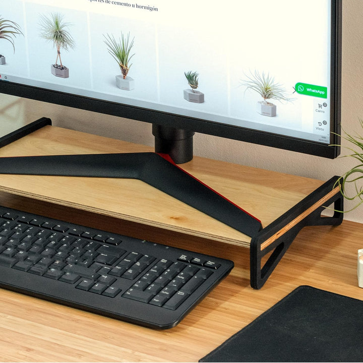 BOREEN Monitorständer für Laptop, PC und Laptop, aus natürlichem Holz.
