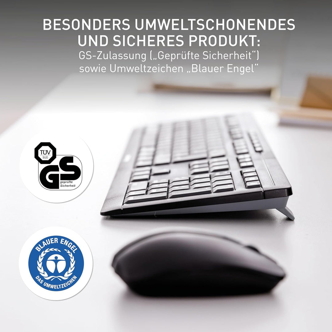 CHERRY STREAM DESKTOP RECHARGE, Kabelloses Tastatur-Maus-Set, Deutsches Layout (QWERTZ), 2,4 GHz Fun