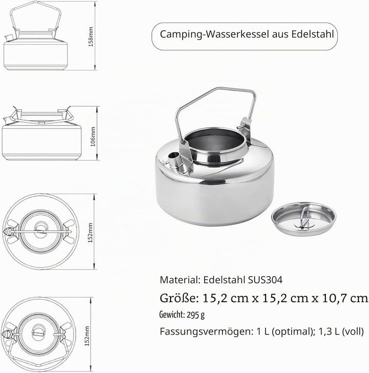 Fire-Maple WASSERKOCHER AUS EDELSTAHL 1 Liter, 1 Liter