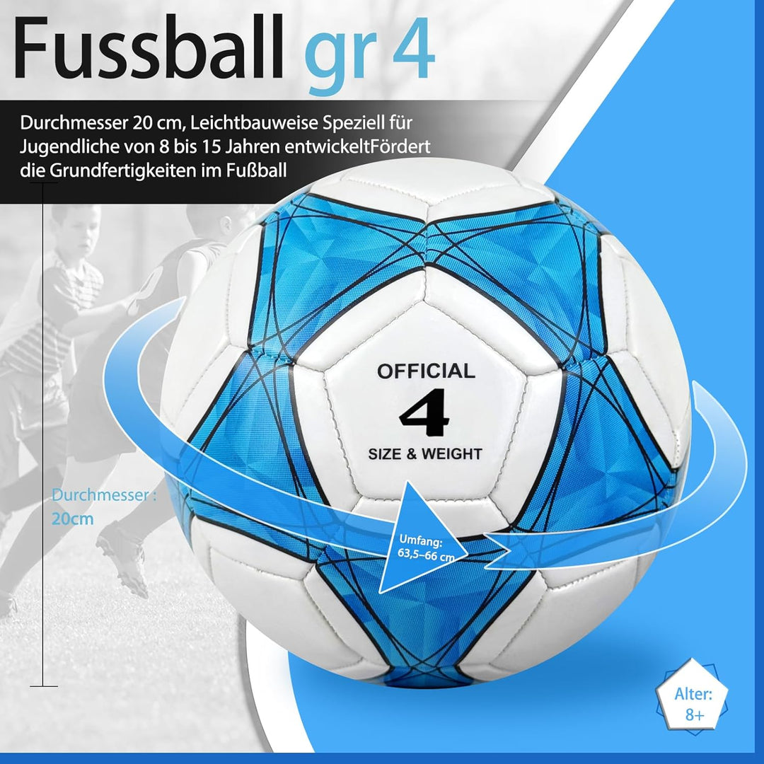 Fussball Grösse 4/5 Kinder,Fussball Kinder,Standard Trainingsfussball, Lederfussball,Verhindern Spre