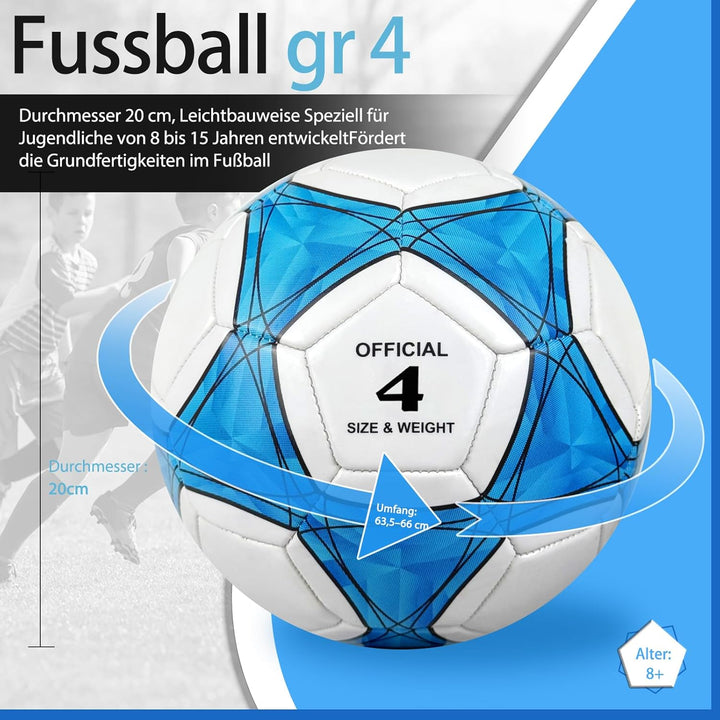 Fussball Grösse 4/5 Kinder,Fussball Kinder,Standard Trainingsfussball, Lederfussball,Verhindern Spre