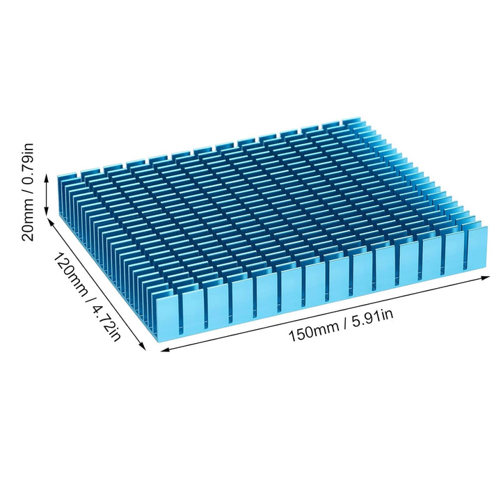 Eujgoov Aluminium Kühlkörper, 150x120x20mm Heatsink Kühlung Kühlerkühlung für CPU Leistungsverstärke